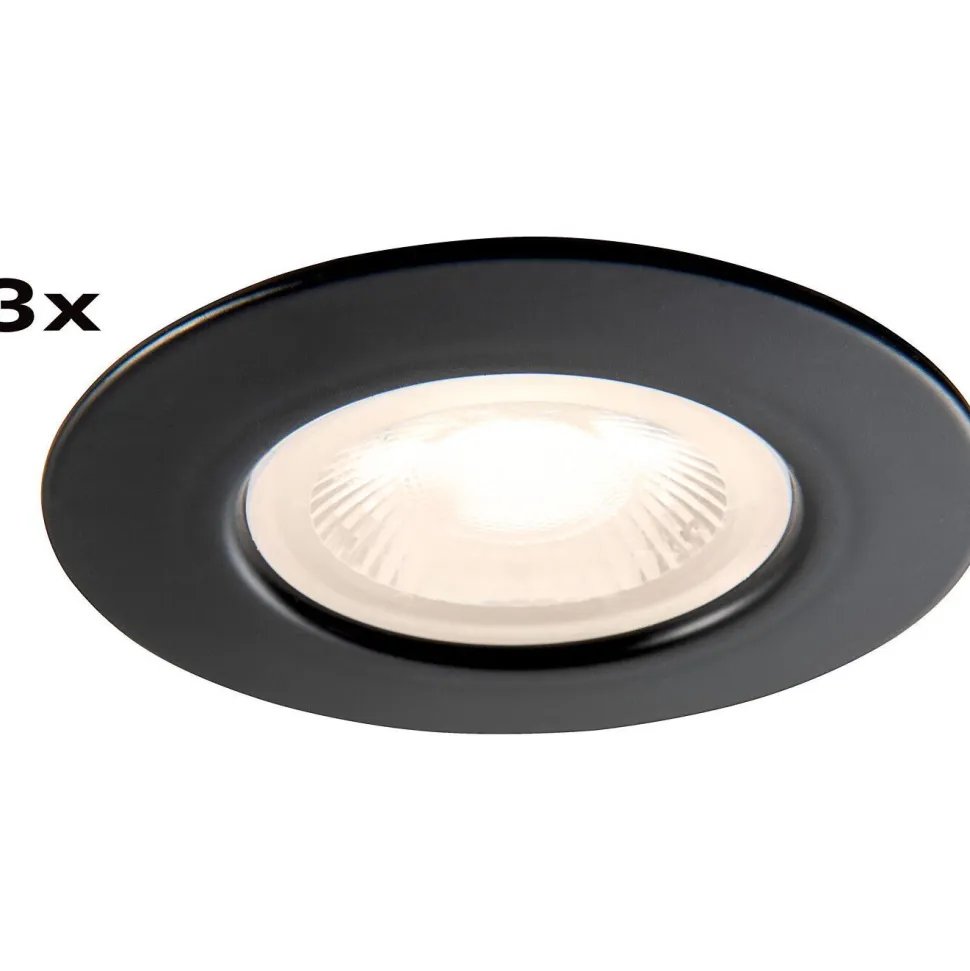 Alasvalo Airam Fio fix, IP44, 6W/930 540lm 3000K, himmennettävä, musta, 3kpl