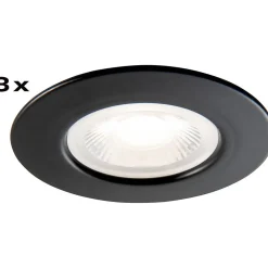 Alasvalo Airam Fio fix, IP44, 6W/930 540lm 3000K, himmennettävä, musta, 3kpl