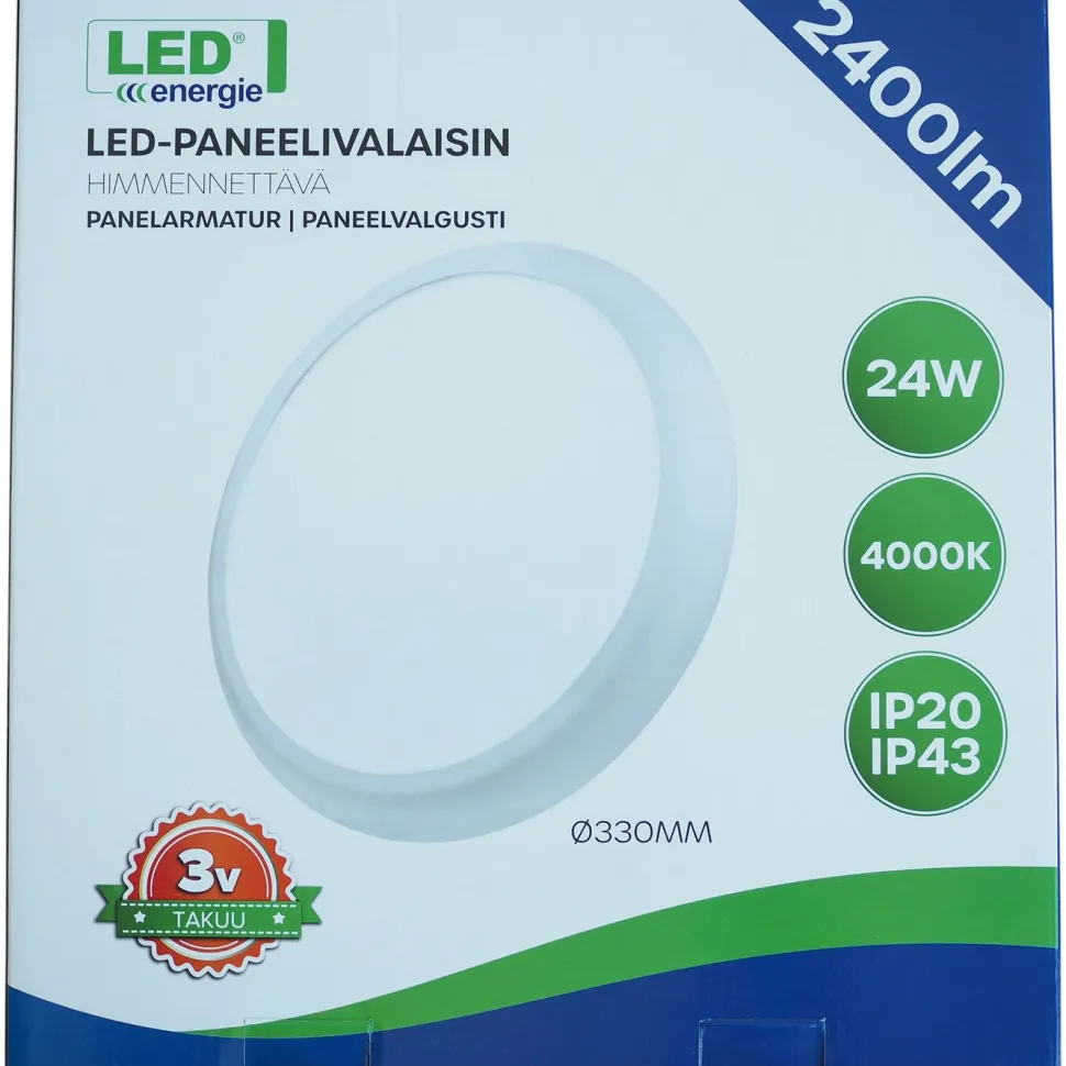 Alasvalo Led Energie AIR, IP20/IP43, 24W, 4000K, himmennettävä