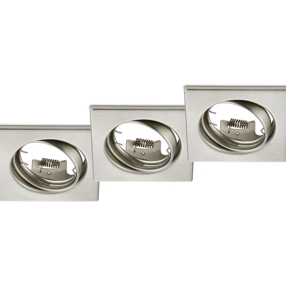 Alasvalosarja Trio Jura 80x70x80 mm IP20 harjattu teräs 3 kpl/pak