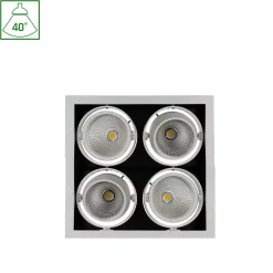 Alasvalo Spectrum Modern Day 4x1LED COB Citizen 40° 348x348x180mm 4x27W 3000K valkoinen