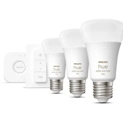 Aloituspakkaus Philips Hue WCA 3 x älylamppu (9W A60 E27) ja Hue-silta