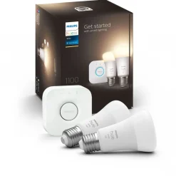 Aloituspakkaus Philips Hue W 2 x älylamppu (9,5W A60 E27) ja Hue-silta