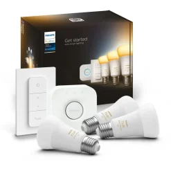 Aloituspakkaus Philips Hue WA 3 x älylamppu (8W A60 E27) himmennin ja Hue-silta