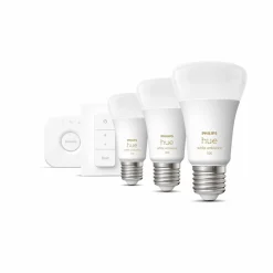 Aloituspakkaus Philips Hue WA 3 x älylamppu (8W A60 E27) himmennin ja Hue-silta