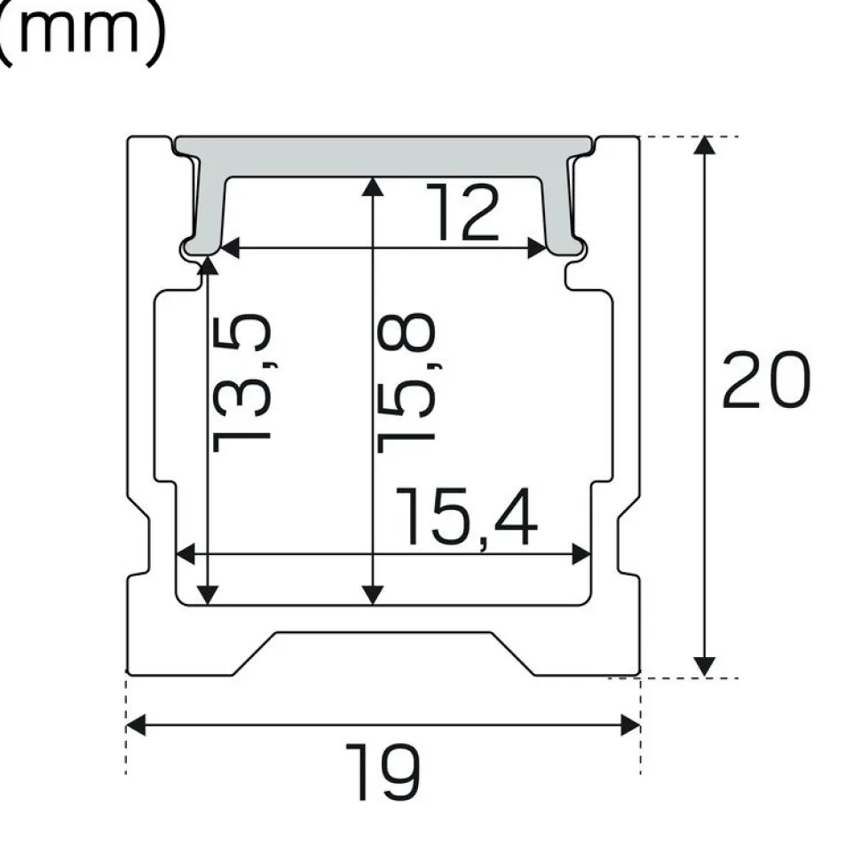 Alumiiniprofiili LED-nauha Hide-a-lite Art High 2m alumiini