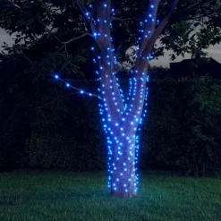 Aurinkoenergia keijuvalot 2 kpl 2x200 LED sininen sisä/ulko
