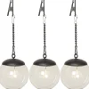 Aurinkokennokoristevalaisin Star Trading Globe, musta/kirkas, 3kpl