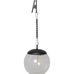 Aurinkokennokoristevalaisin Star Trading Globe, musta/kirkas, 3kpl