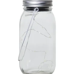Aurinkokennokoristevalaisin Star Trading Jamjar, 18cm, kirkas