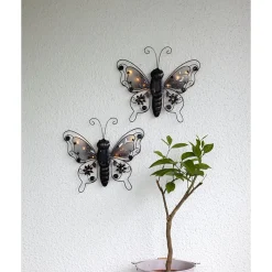 Aurinkokennokoristevalaisin Star Trading Butterfly, 39cm, musta