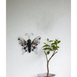 Aurinkokennokoristevalaisin Star Trading Butterfly, 39cm, musta