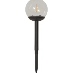 Aurinkokennokoristevalaisin Star Trading Globe, 25cm, musta/kirkas, 3kpl