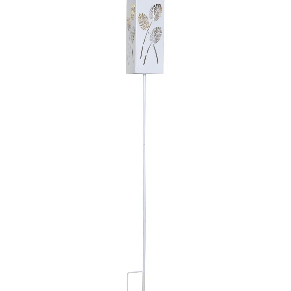 Aurinkokennokoristevalaisin Star Trading Albaleaf, 95x95x900mm, valkoinen
