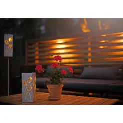 Aurinkokennokoristevalaisin Star Trading Albaleaf, 95x95x900mm, valkoinen