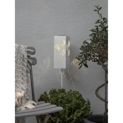 Aurinkokennokoristevalaisin Star Trading Albaleaf, 95x95x900mm, valkoinen