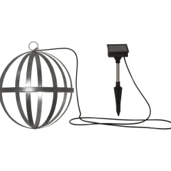 Aurinkokennokoristevalaisin Star Trading Astri 25cm, hopea