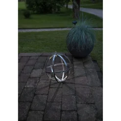 Aurinkokennokoristevalaisin Star Trading Astri 25cm, hopea