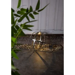 Aurinkokennokoristevalaisin Star Trading Astri 25cm, hopea