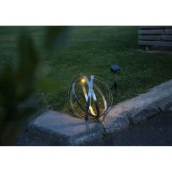 Aurinkokennokoristevalaisin Star Trading Astri 25cm, hopea