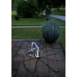 Aurinkokennokoristevalaisin Star Trading Astri 25cm, hopea