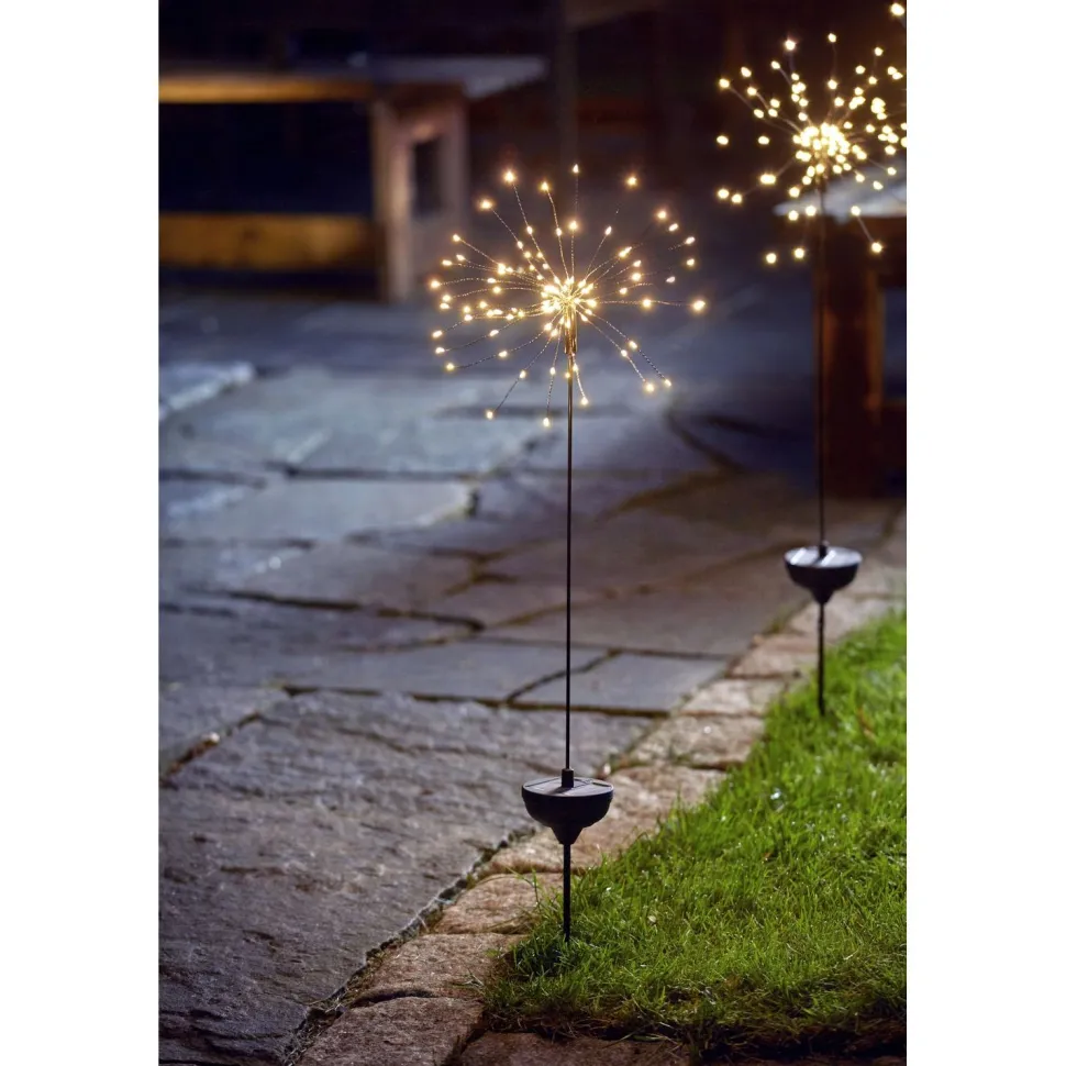 Aurinkokennokoristevalaisin Star Trading Firework, 26x26x1000mm, musta