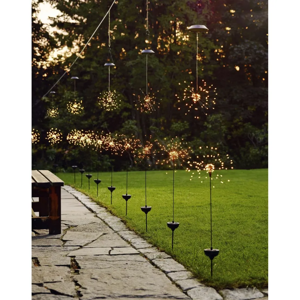 Aurinkokennokoristevalaisin Star Trading Firework, 26x26x1000mm, musta