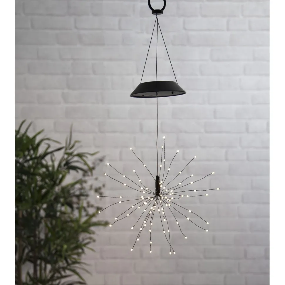 Aurinkokennokoristevalaisin Star Trading Firework, 26x26x500mm, musta