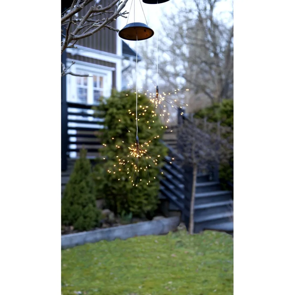Aurinkokennokoristevalaisin Star Trading Firework, 26x26x500mm, musta