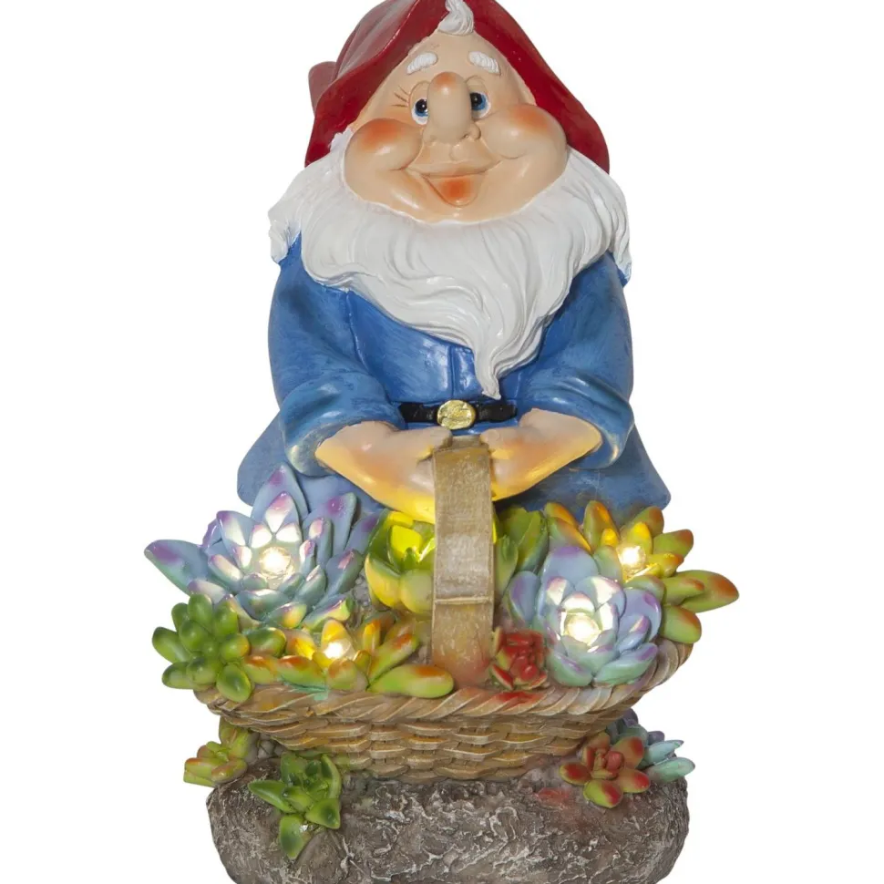 Aurinkokennokoristevalaisin Star Trading Gnomy, 22cm, moniväri