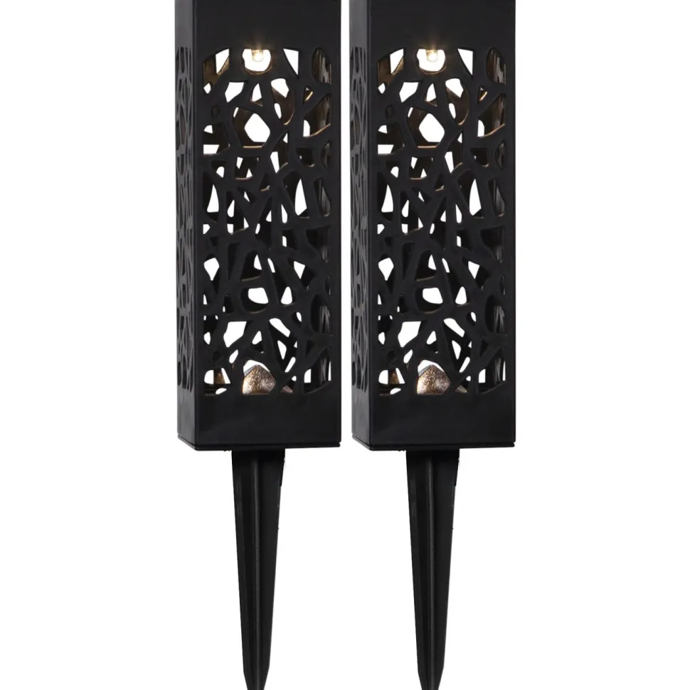 Aurinkokennokoristevalaisin Star Trading Izola, 18cm, musta, 2kpl/pkt