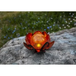 Aurinkokennokoristevalaisin Star Trading Lilly, Ø24cm, kupari