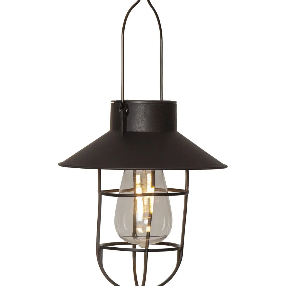 Aurinkokennolyhty Star Trading Cage, 21cm, musta
