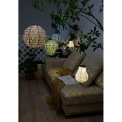 Aurinkokennolyhty Paulmann Pauleen Sunshine Flower, IP44, 3500K, vaaleanvihreä