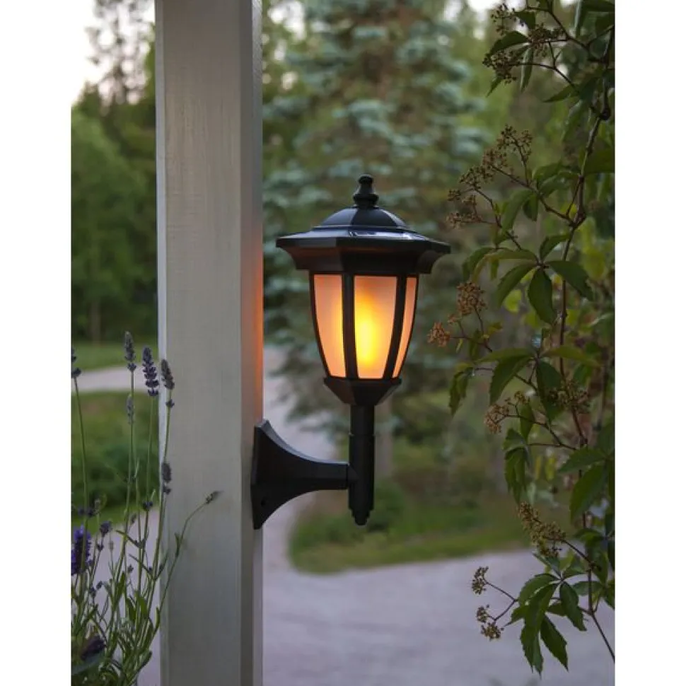 Aurinkokennopuutarhavalaisin Star Trading Flame LED 155x630x155 mm musta