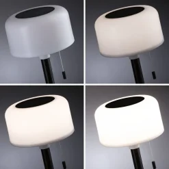 Aurinkokennopöytävalaisin Paulmann Bartja USB-ladattava IP44 2700K himmennettävä valkoinen