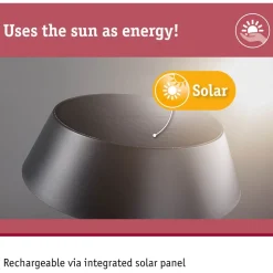 Aurinkokennopöytävalaisin Paulmann Soala 30.6cm 2700K 165lm 2.1W USB antrasiitti