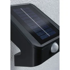 Aurinkokennoseinävalaisin Paulmann Lesly 113x126mm USB-ladattava hämäräohjattu liiketunnistin IR IP65 3000K 5.5W 400lm antrasiitti