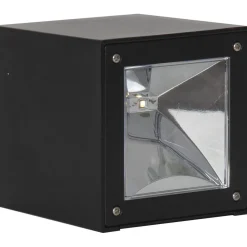 Aurinkokennoseinävalaisin Star Trading Wally Cube, 10cm, musta