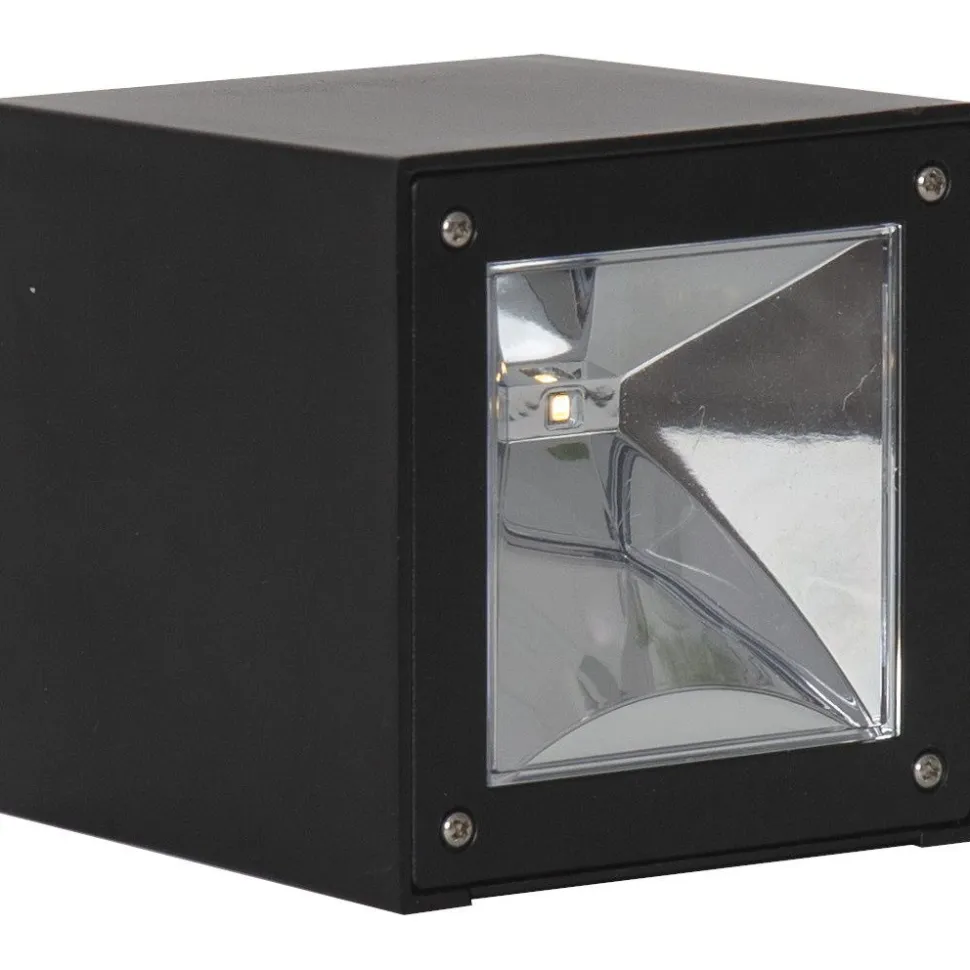 Aurinkokennoseinävalaisin Star Trading Wally Cube, 10cm, musta