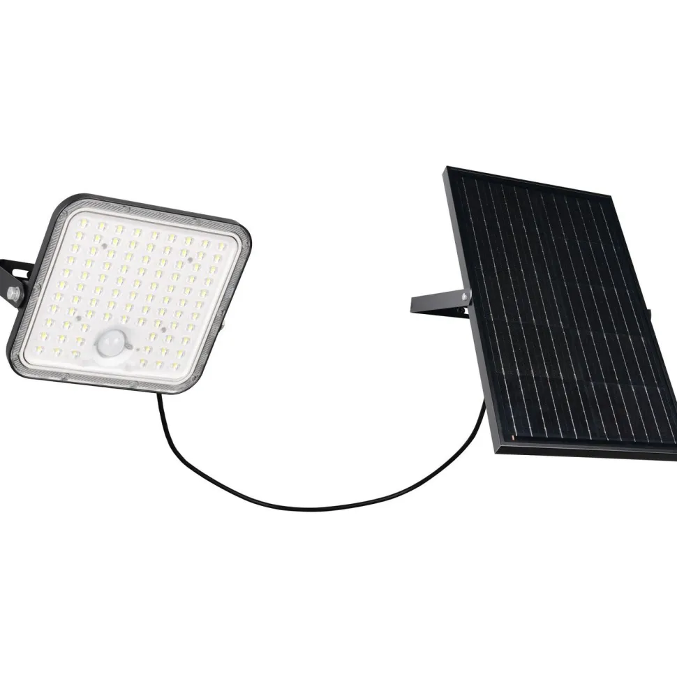 Aurinkokennoseinävalaisin Trio Acora LED liiketunnistin 4000K mattamusta