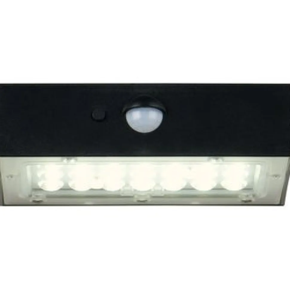 Aurinkokennoseinävalaisin Trio Elvas LED, liike- ja hämärätunnistin, mattamusta