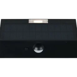 Aurinkokennoseinävalaisin Trio Elvas LED, liike- ja hämärätunnistin, mattamusta