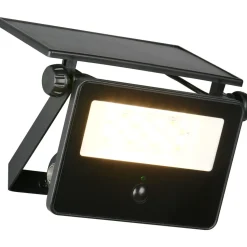 Aurinkokennoseinävalaisin Trio Moura LED 15x14cm liiketunnistin mattamusta