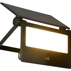 Aurinkokennoseinävalaisin Trio Moura LED 15x14cm liiketunnistin mattamusta