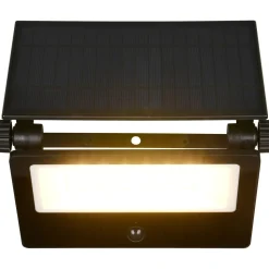 Aurinkokennoseinävalaisin Trio Moura LED 15x14cm liiketunnistin mattamusta