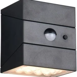 Aurinkokennoseinävalaisin Trio Talca LED, liike- ja hämärätunnistin, mattamusta