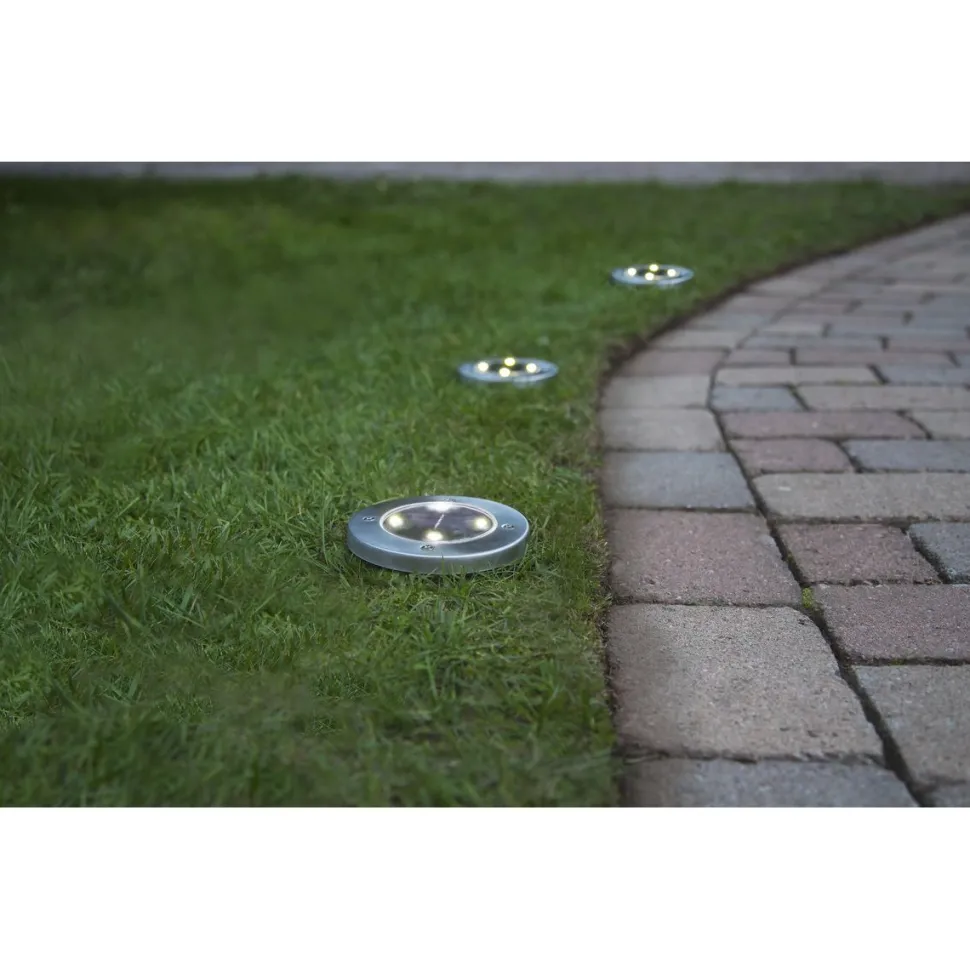 Aurinkokennovalaisin Star Trading Lawnlight, hopea, 3kpl