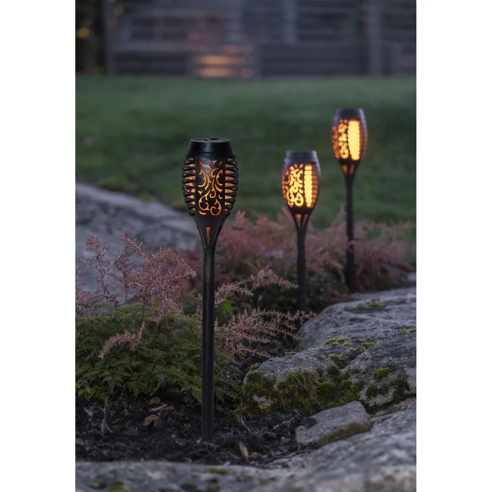 Aurinkokennovalaisin Star Trading Flame Mini, 70x70x400mm, 3kpl, musta
