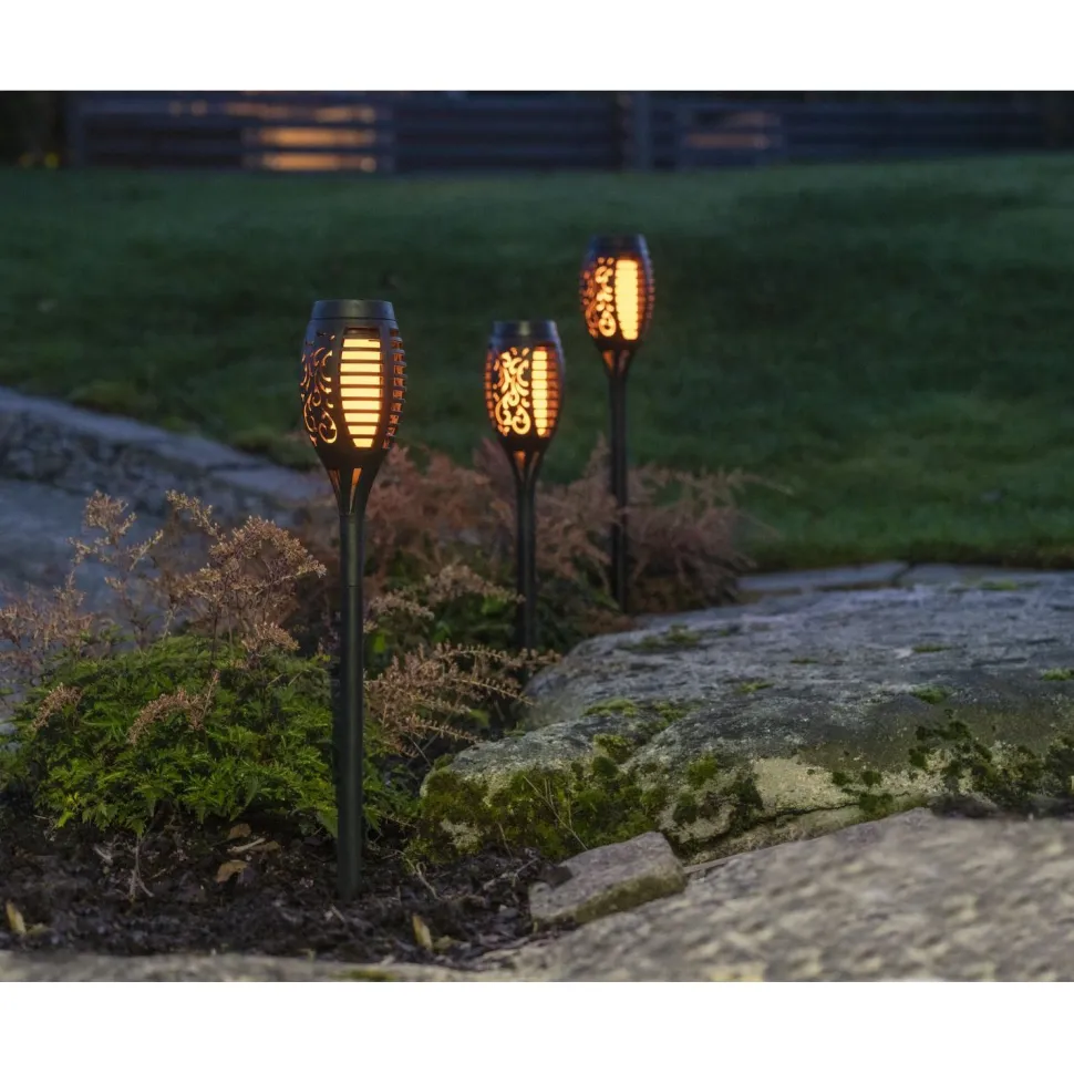 Aurinkokennovalaisin Star Trading Flame Mini, 70x70x400mm, 3kpl, musta